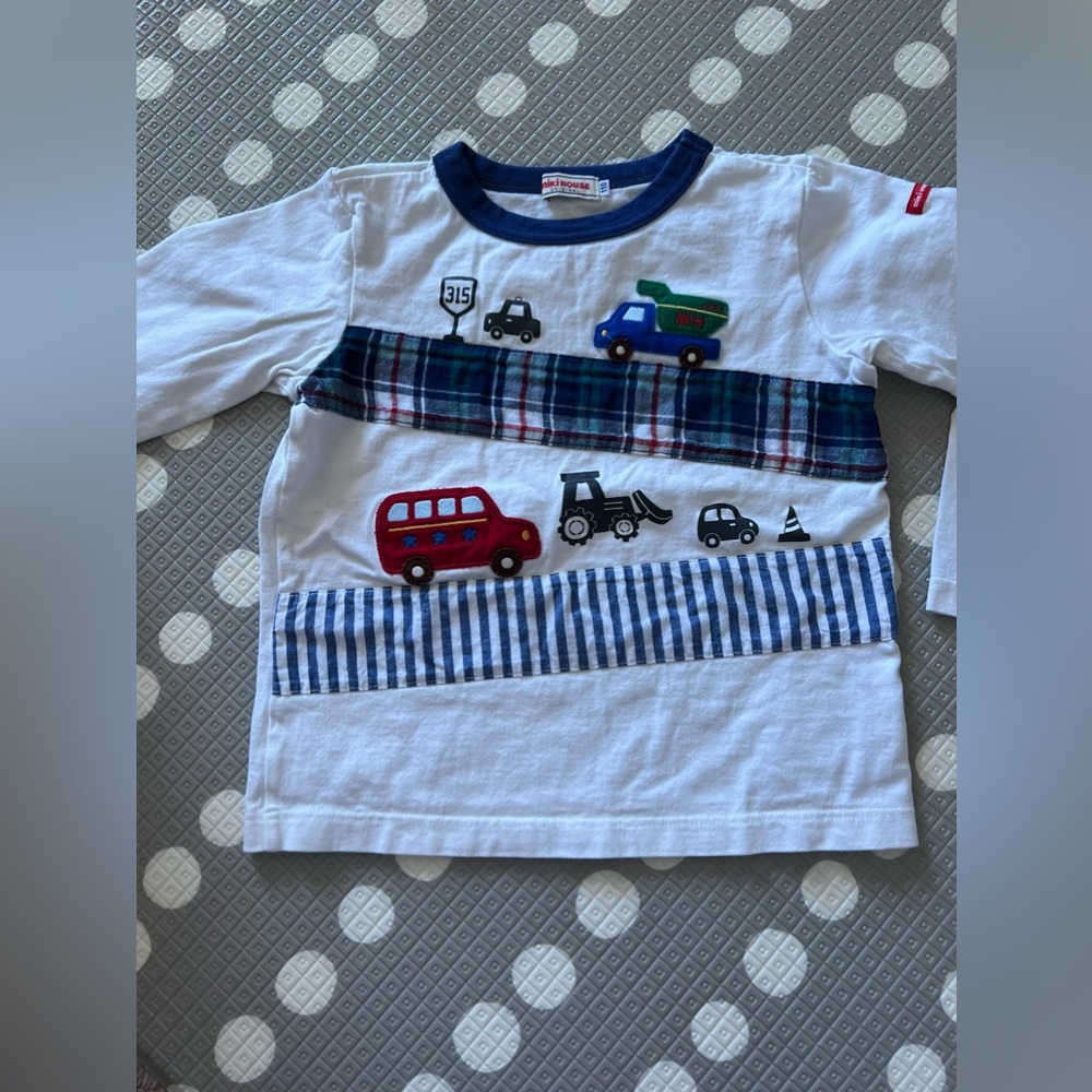 Mikihouse long Sleeve T-Shirt with Embroidered Cars size 110
